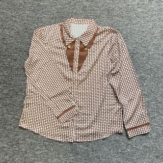 Blusa pata de gallo marrón y blanco