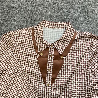 Blusa pata de gallo marrón y blanco