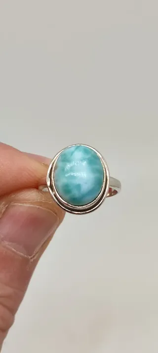 Anillo de Plata y Larimar.