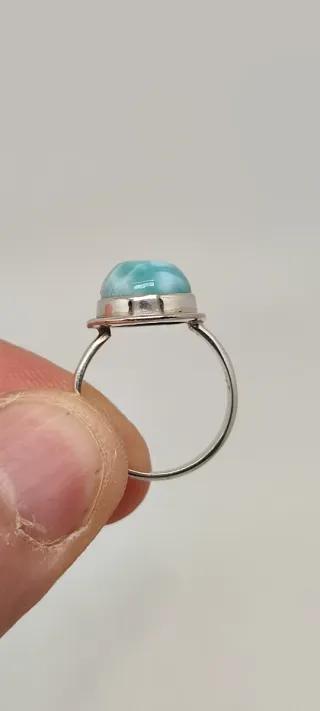 Anillo de Plata y Larimar.