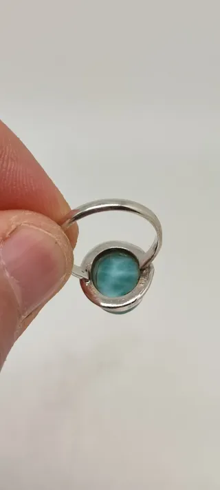 Anillo de Plata y Larimar.
