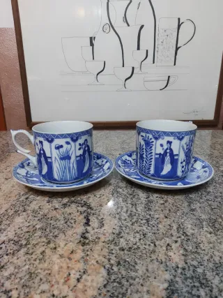 Coppia Tazze da Tè Diamond Porcellana