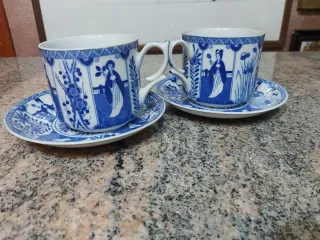 Coppia Tazze da Tè Diamond Porcellana