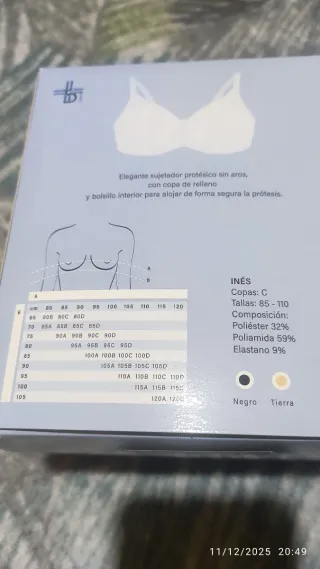 Sujetador protésico Selene Inés Negro