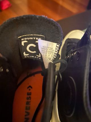 Botas Converse Piel Negras Blancas