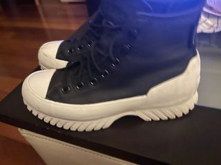 Botas Converse Piel Negras Blancas