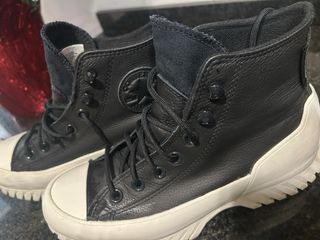 Botas Converse Piel Negras Blancas