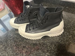 Botas Converse Piel Negras Blancas