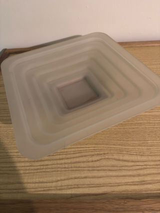 Centrotavola design quadrato trasparente in vetro