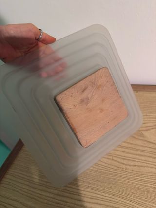 Centrotavola design quadrato trasparente in vetro