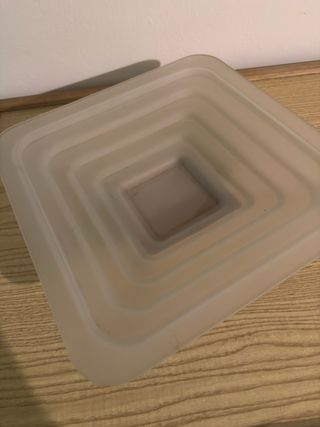 Centrotavola design quadrato trasparente in vetro