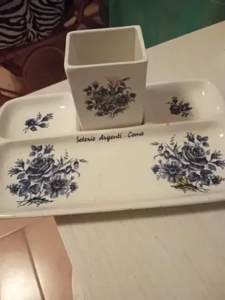 Portapenne vintage porcellana decorato