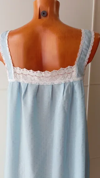 Camisón vintage azul con encaje. Nuevo