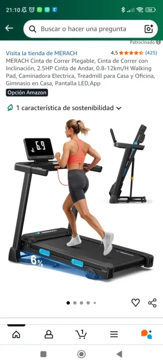 Cinta de Correr MERACH Plegable