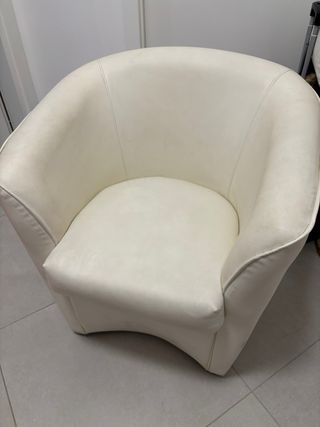 Poltrona in pelle bianca
