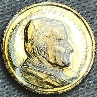 Moneda Oro 10k Miniatura Juan Pablo II + Regalo