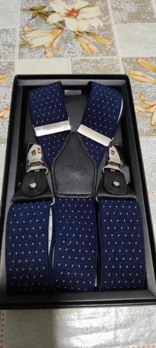 Tirantes de Silbon de puntos azul