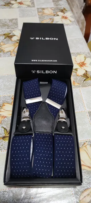 Tirantes de Silbon de puntos azul