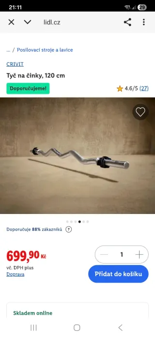 Barra de pesas curva cromada