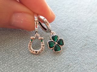 Pendientes Trébol y Herradura plata de ley