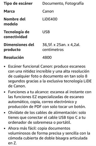 Escáner CanonScan Lide 400