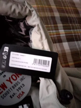 Chaqueta Schott Talla L Beige/Gris