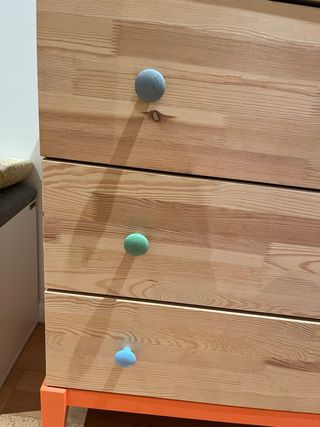 Cómoda 3 cajones madera y plástico