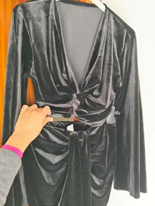 Conjunto Terciopelo Negro Falda y Top