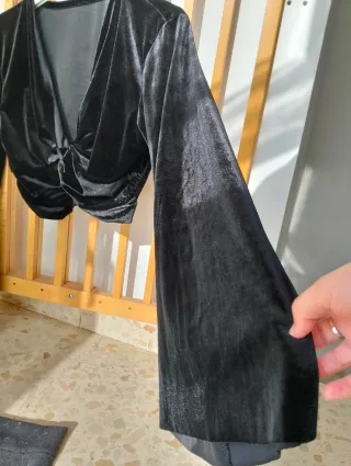 Conjunto Terciopelo Negro Falda y Top