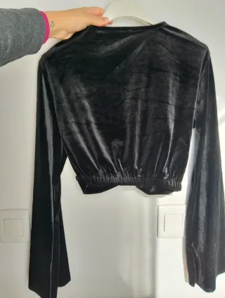 Conjunto Terciopelo Negro Falda y Top