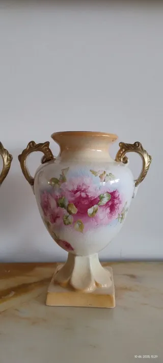 Coppia Vasi Ceramica Rose