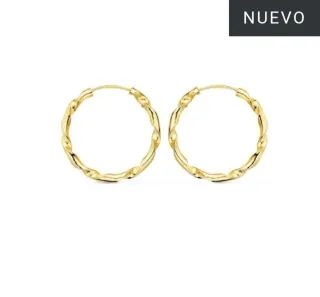 Pendientes Aro Salomónico Oro 18 Klt