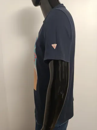 Camiseta Guess Azul Estampada Playa