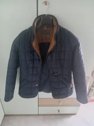 Giacca donna blu e marrone trapuntata