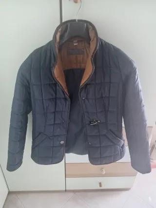 Giacca donna blu e marrone trapuntata