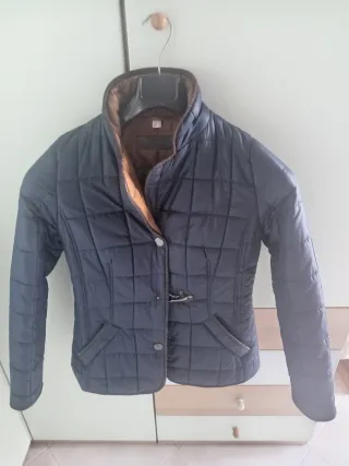 Giacca donna blu e marrone trapuntata