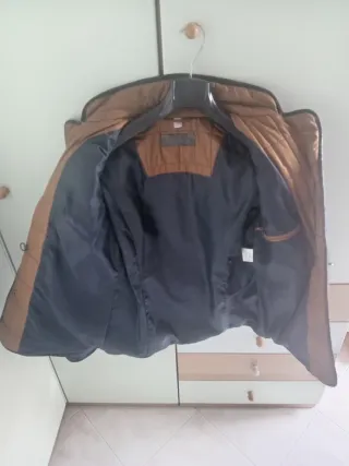 Giacca donna blu e marrone trapuntata