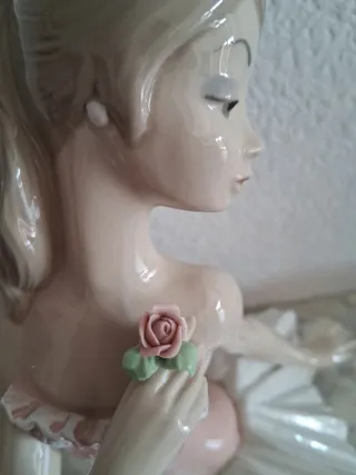 Figura bailarina porcelana rosa 28×20
