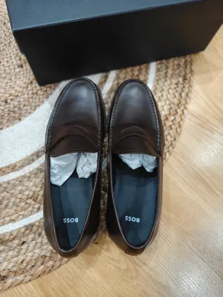 Zapatos de piel BOSS marrones