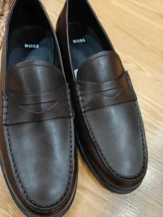 Zapatos de piel BOSS marrones