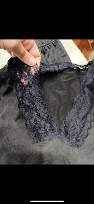 Pijama mujer  color negro con encaje