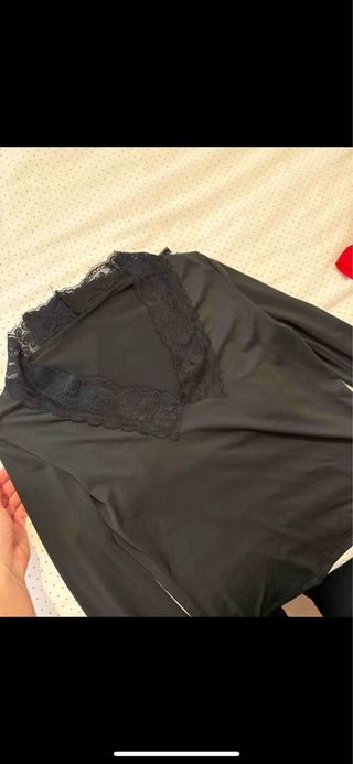 Pijama mujer  color negro con encaje