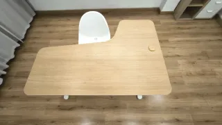 Mesa de escritorio curva madera y metal