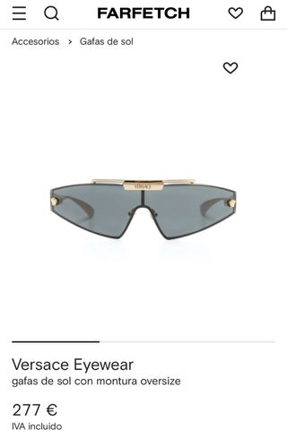 Gafas de sol Versace oversize doradas