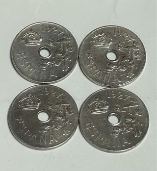 Lote 4 monedas 25 céntimos 1927