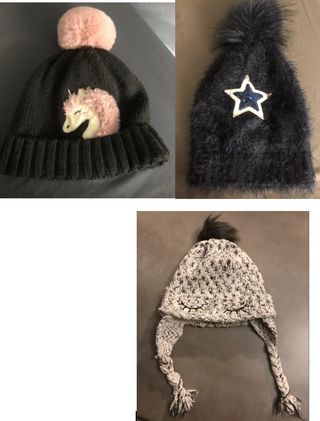 Lote 3 gorros niña invierno