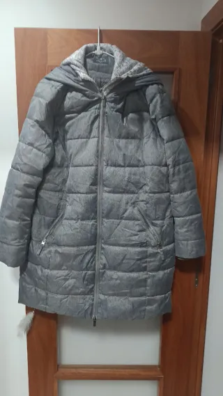 Abrigo acolchado gris mujer talla XXL