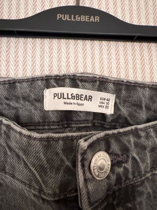 Pantalón vaquero gris Pull&Bear - Mujer