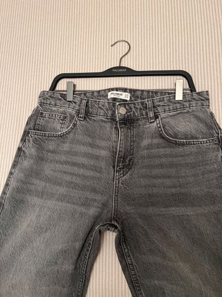 Pantalón vaquero gris Pull&Bear - Mujer