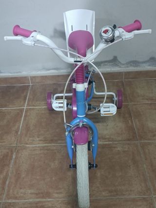 Bicicleta Frozen Niña Ruedines Rosa Azul lleva en